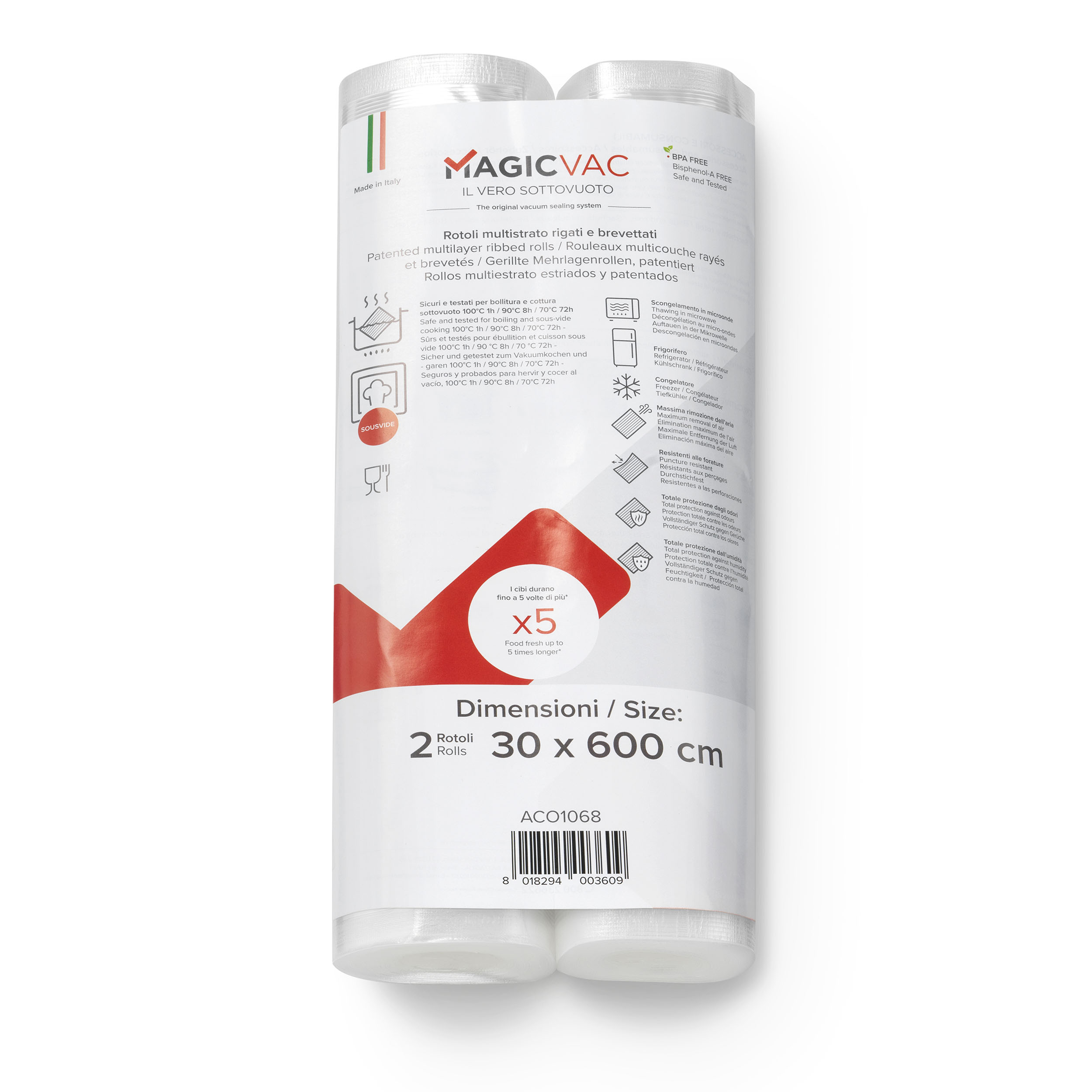 MAGICVAC Vacuum Sealing Rolls 30x600 cm 2Pcs