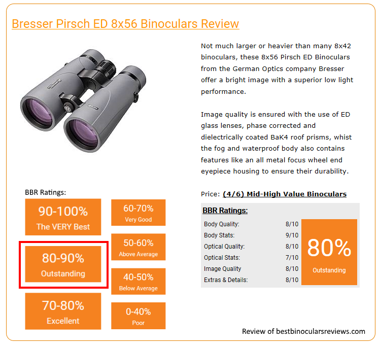 BRESSER Pirsch ED 8x56 Binocular Phase Coating
