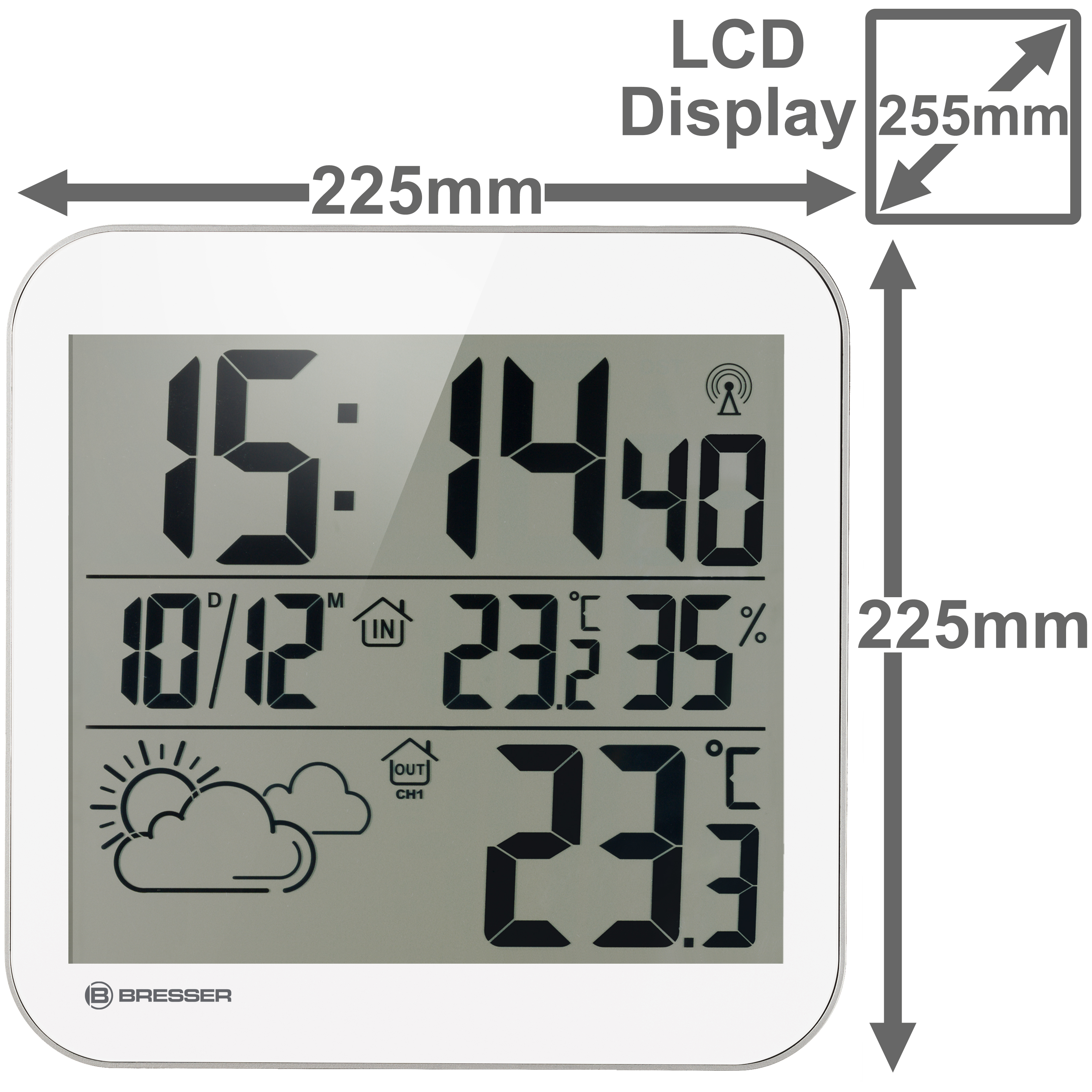 BRESSER MyTime LCD Weather wall clock (Refurbished)